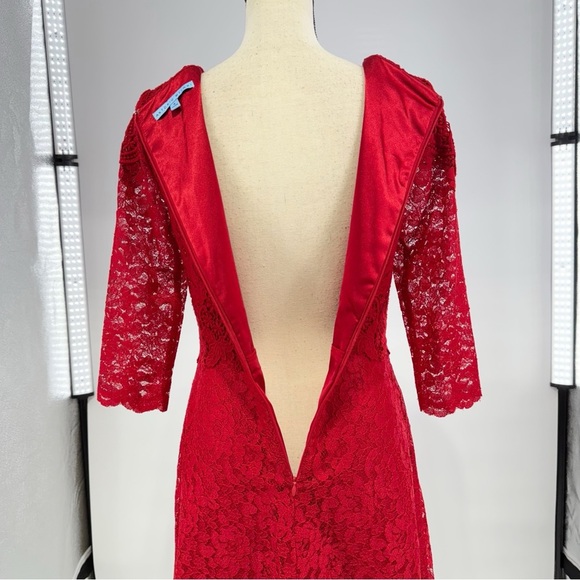Antonio Melani Red Lace Fit & Flare Dress – Size 4 - Picture 9 of 14